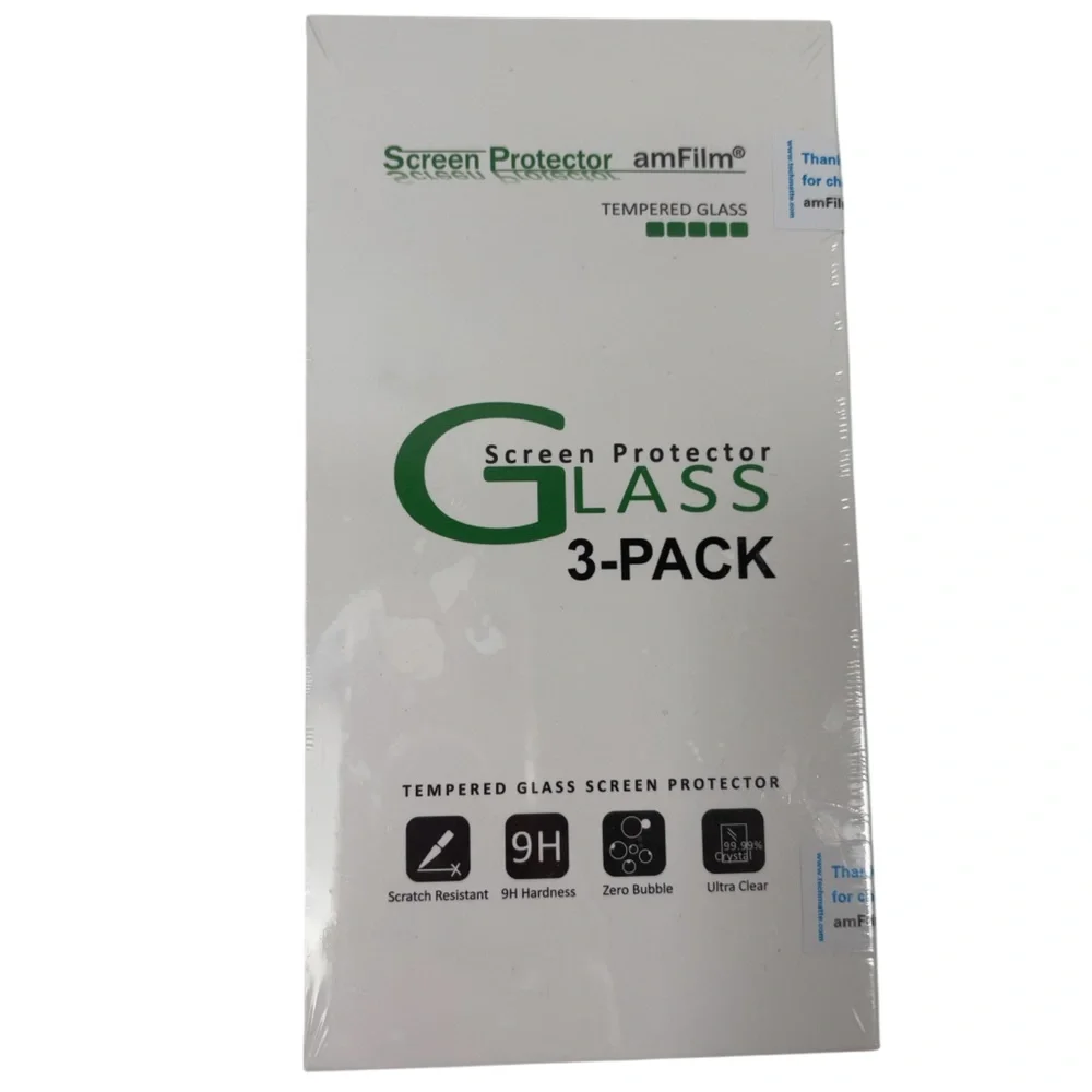 Amfilm Tempered Glass Screen Protector 3 Pack New Electronics Scratch Resistant